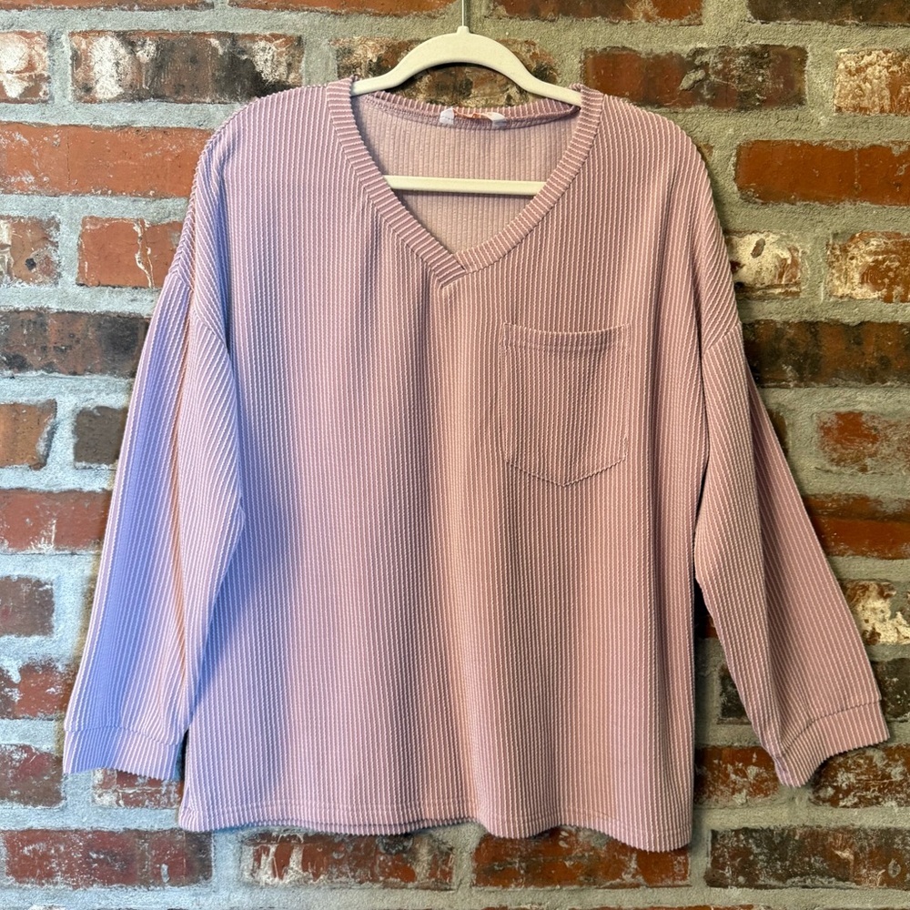 T6 - Lilac V-Neck Women's Sweatshirt